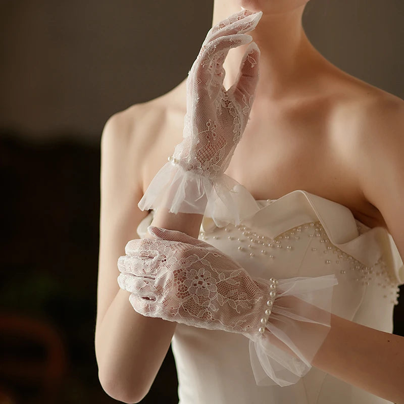 Gants de Mariée Courts en Dentelle