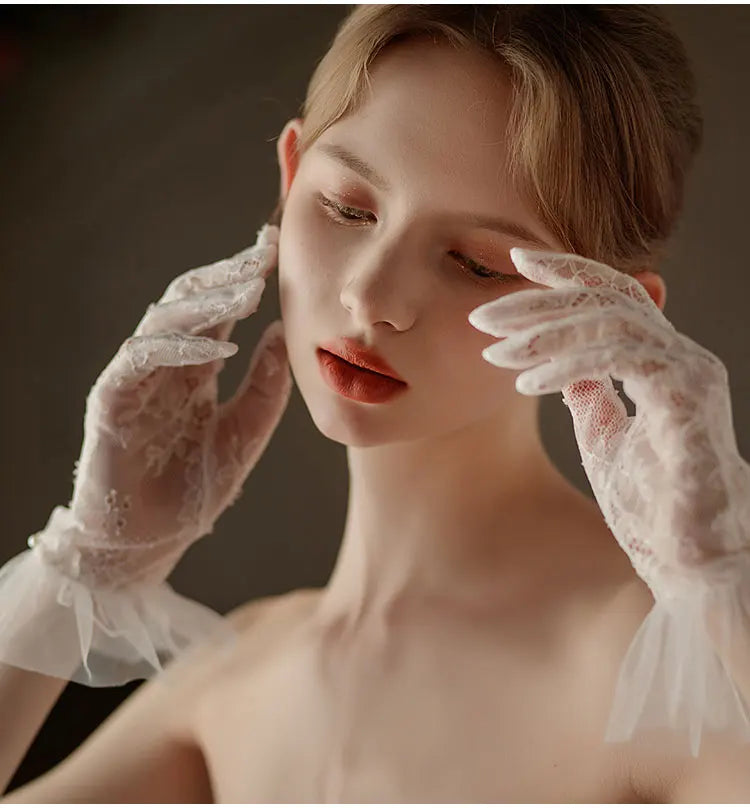 Gants de Mariée Courts en Dentelle