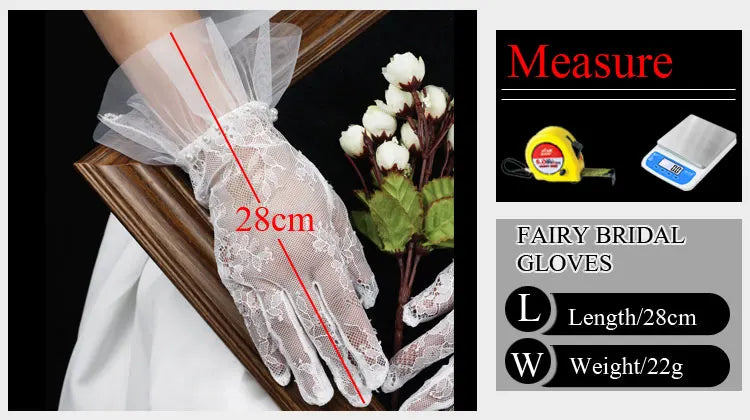 Gants de Mariée Courts en Dentelle