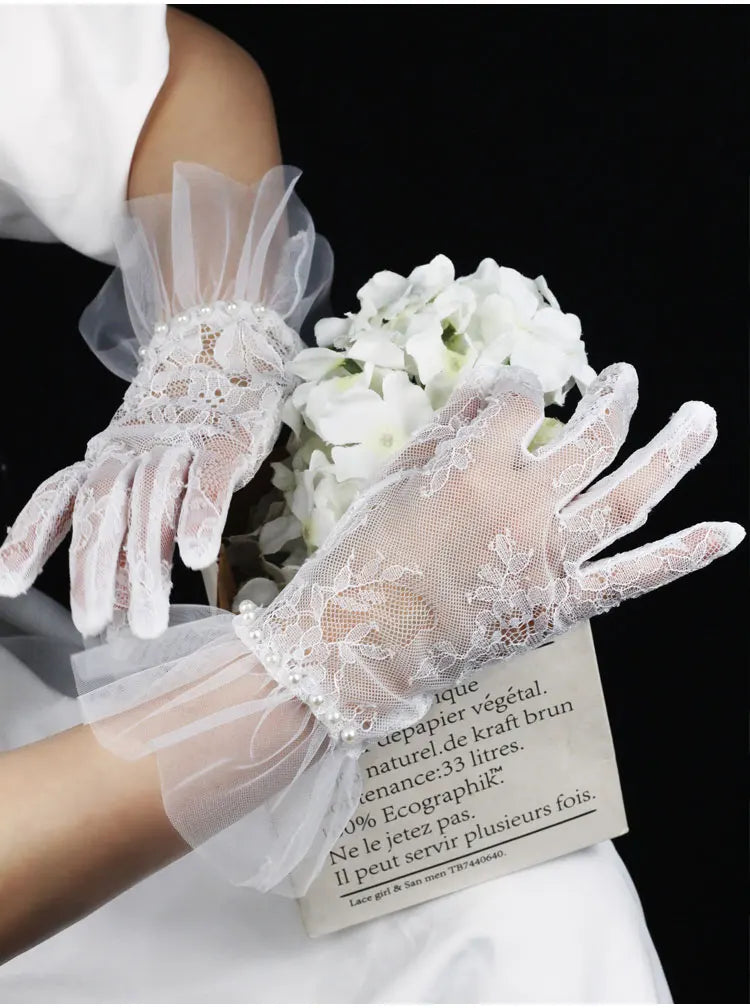 Gants de Mariée Courts en Dentelle
