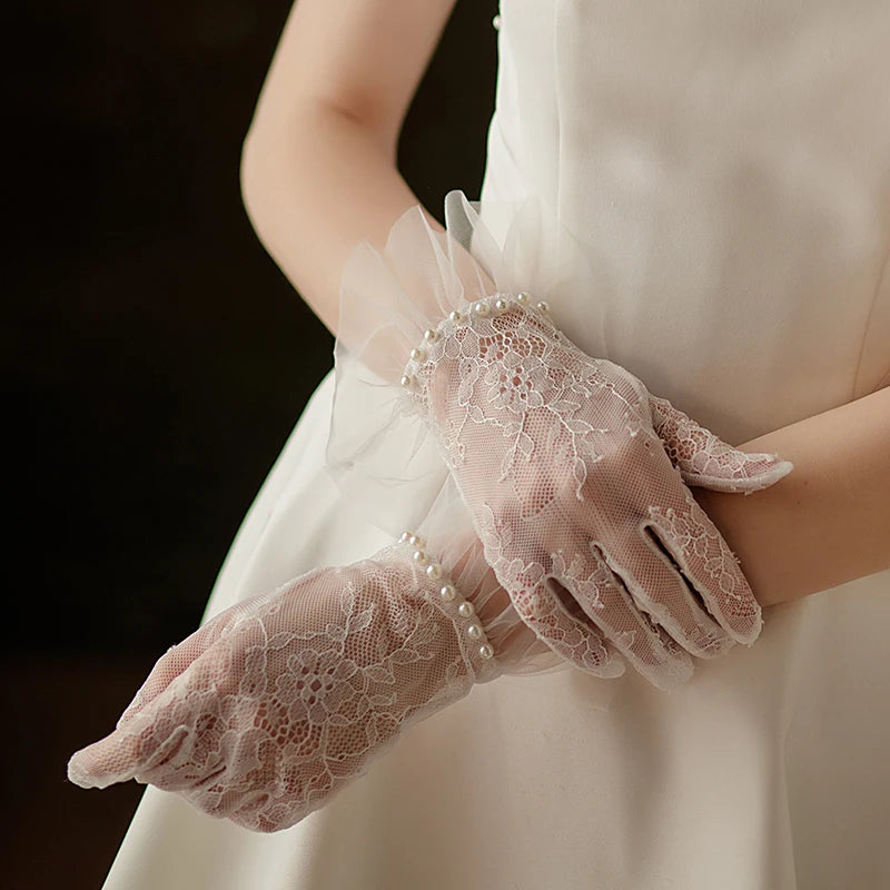 Gants de Mariée Courts en Dentelle