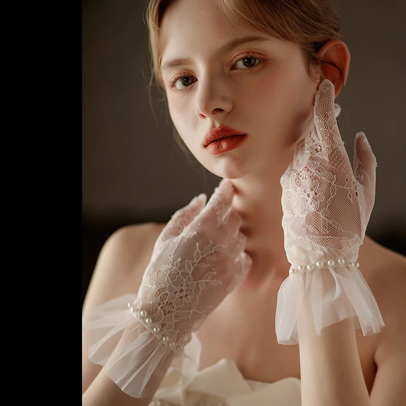 Gants de Mariée Courts en Dentelle