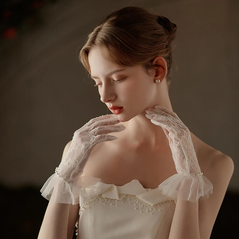 Gants de Mariée Courts en Dentelle