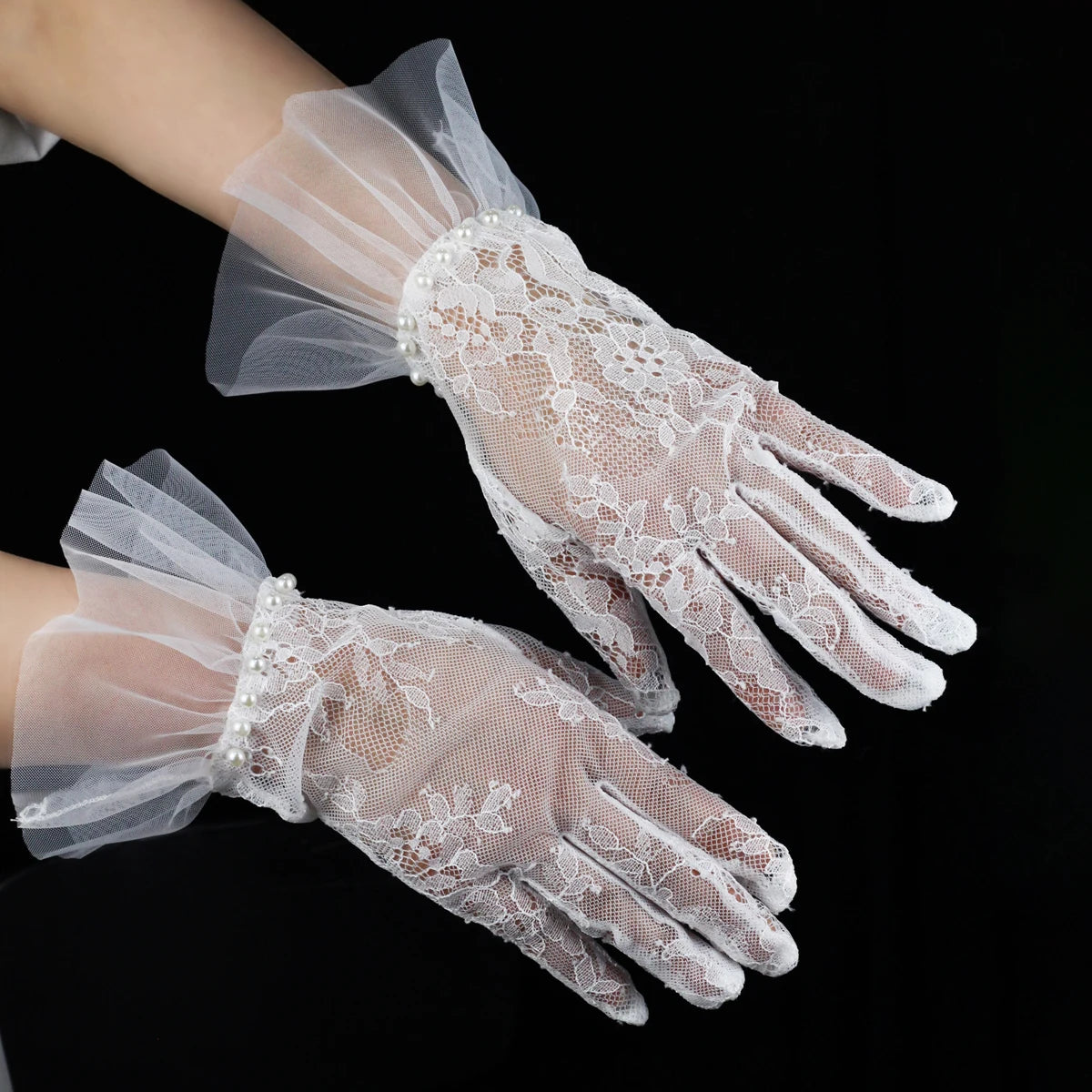 Gants de Mariée Courts en Dentelle