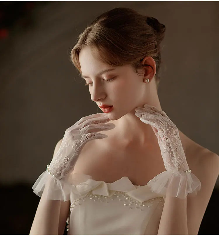 Gants de Mariée Courts en Dentelle