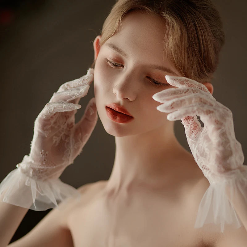 Gants de Mariée Courts en Dentelle