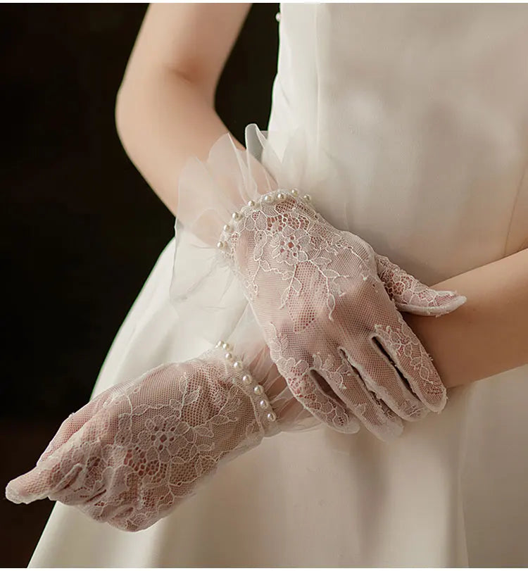 Gants de Mariée Courts en Dentelle