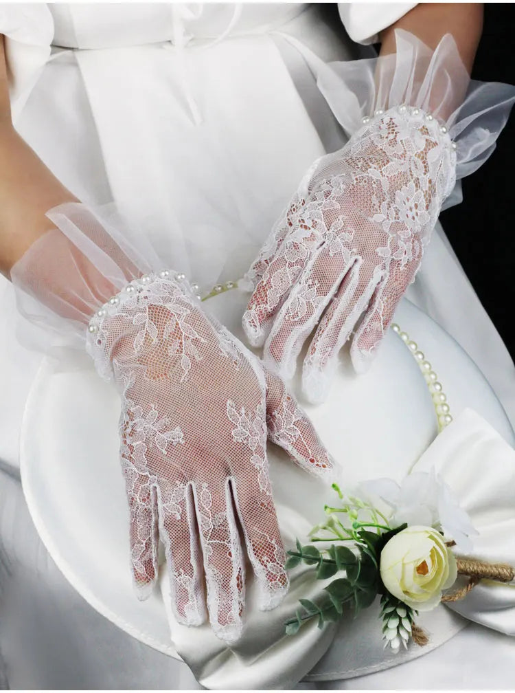 Gants de Mariée Courts en Dentelle