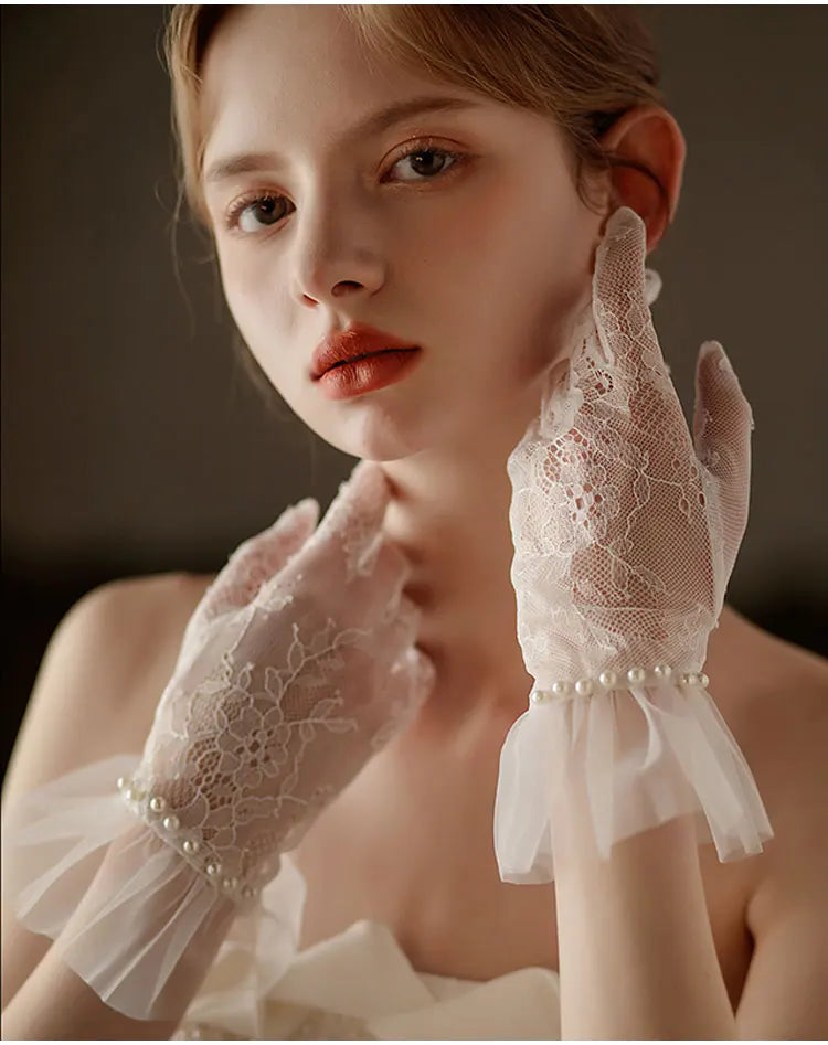 Gants de Mariée Courts en Dentelle