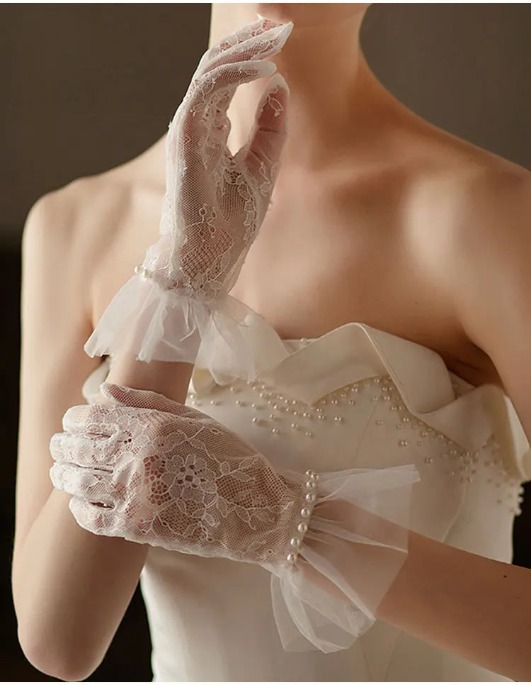 Gants de Mariée Courts en Dentelle