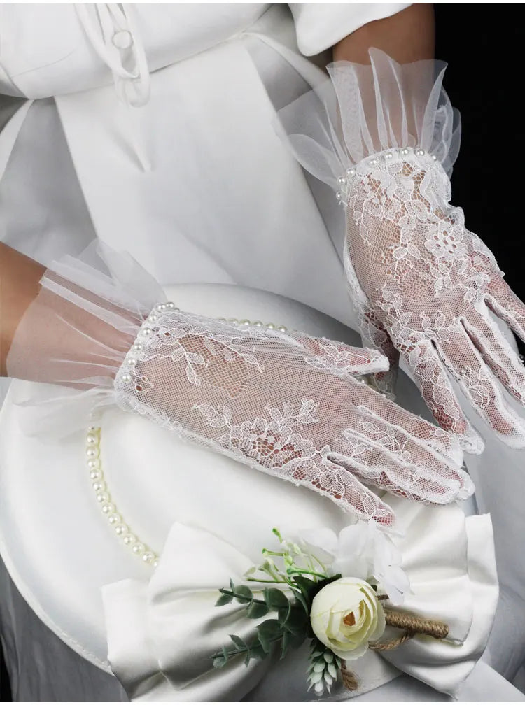 Gants de Mariée Courts en Dentelle